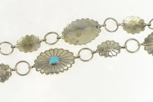 Load image into Gallery viewer, Sterling Silver Southwestern Vintage Turquoise Belt 39"