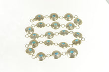 Load image into Gallery viewer, Sterling Silver Turquoise Southwestern Ornate Belt 40"