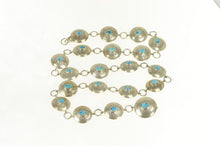 Load image into Gallery viewer, Sterling Silver Turquoise Southwestern Ornate Belt 40"