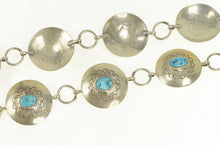 Load image into Gallery viewer, Sterling Silver Turquoise Southwestern Ornate Belt 40"