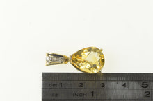 Load image into Gallery viewer, 14K Pear Citrine Diamond Vintage Statement Pendant Yellow Gold