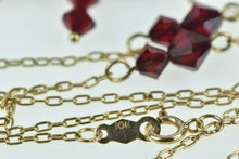 Load image into Gallery viewer, 10K Vintage Sim. Garnet Cross Christian Necklace 16.5" Yellow Gold