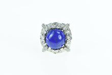 Load image into Gallery viewer, 10K 1940's Lapis Lazuli Diamond Cocktail Ring White Gold