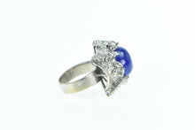 Load image into Gallery viewer, 10K 1940's Lapis Lazuli Diamond Cocktail Ring White Gold