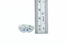Load image into Gallery viewer, 14K Blue & White Sapphire Twist Statement Ring White Gold
