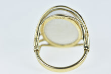 Load image into Gallery viewer, 14K Vintage Oval White Stone Statement Ring Yellow Gold