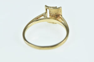10K Retro Vintage Diamond Squared Geometric Ring Yellow Gold