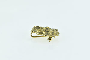 14K Art Nouveau Wavy Haired Lady Ornate Pendant/Pin Yellow Gold