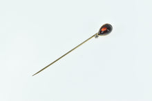 Load image into Gallery viewer, 14K Pear Garnet Diamond Accent Tear Drop Stick Pin Yellow Gold