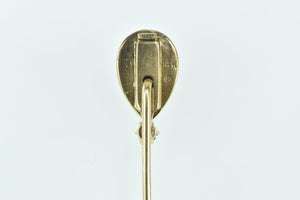 14K Pear Garnet Diamond Accent Tear Drop Stick Pin Yellow Gold