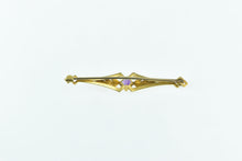 Load image into Gallery viewer, 14K Art Nouveau Princess Amethyst Floral Leaf Pin/Brooch Yellow Gold