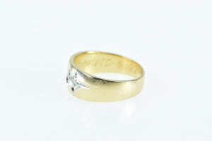14K Vintage Diamond Retro Wedding Band Ring Yellow Gold