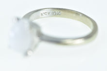 Load image into Gallery viewer, 10K Vintage Syn. White Star Sapphire Cabochon Ring White Gold