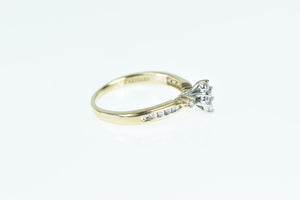 10K 0.25 Ctw Diamond Cluster Vintage Promise Ring Yellow Gold