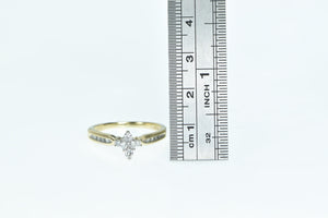 10K 0.25 Ctw Diamond Cluster Vintage Promise Ring Yellow Gold
