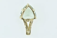 Load image into Gallery viewer, 10K Trillion Syn. Prasiolite Diamond Statement Pendant Yellow Gold