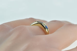 14K Oval Tanzanite Black Opal Diamond Vintage Ring Yellow Gold