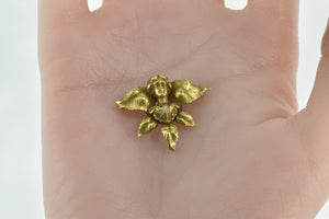 14K Art Nouveau Diamond Lady Watch Hanger Pin/Brooch Yellow Gold
