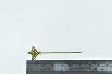 Load image into Gallery viewer, 14K Victorian Peridot Seed Pearl Statement Stick Pin Yellow Gold