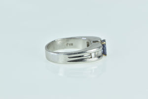 Platinum Oval Tanzanite Baguette Diamond Engagement Ring