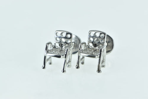 Sterling Silver 3D Vintage Chair Statement Men's Cuff Links
