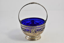 Load image into Gallery viewer, Sterling Silver Antique Gorham Cobalt Blue Glass Bowl