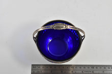 Load image into Gallery viewer, Sterling Silver Antique Gorham Cobalt Blue Glass Bowl