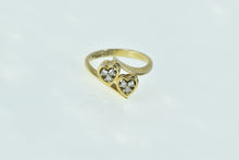Load image into Gallery viewer, 14K Diamond Heart Love Symbol Bypass Ring Yellow Gold