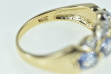 Load image into Gallery viewer, 14K Oval Tanzanite Diamond Scalloped Band Ring Yellow Gold