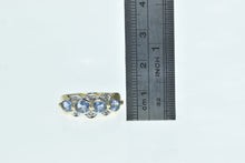 Load image into Gallery viewer, 14K Oval Tanzanite Diamond Scalloped Band Ring Yellow Gold