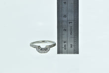 Load image into Gallery viewer, 14K Vintage Diamond Contour Wedding Band Ring White Gold