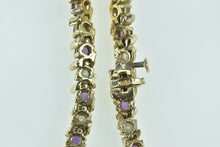 Load image into Gallery viewer, 14K 4.00 Ctw Amethyst Diamond Chain Tennis Bracelet 6.5" Yellow Gold
