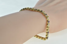 Load image into Gallery viewer, 14K 4.00 Ctw Amethyst Diamond Chain Tennis Bracelet 6.5" Yellow Gold
