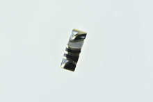 Load image into Gallery viewer, 14K Black Onyx & Mother of Pearl Curved Bar Charm/Pendant Yellow Gold