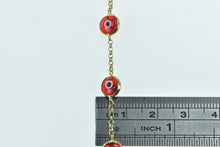 Load image into Gallery viewer, 14K Red Nazar Evil Eye Spiritual Protection Bracelet 7.5" Yellow Gold