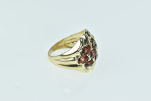 Load image into Gallery viewer, 10K Oval Garnet Layered Domed Statement Band Ring Yellow Gold