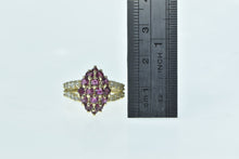 Load image into Gallery viewer, 10K Marquise Ruby Cluster Diamond Statement Ring Yellow Gold