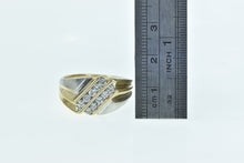 Load image into Gallery viewer, 10K 0.50 Ctw Two Tone Diamond Striped Men's Ring Yellow Gold