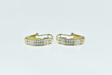 Load image into Gallery viewer, 10K 0.46 Ctw Diamond 24.5mm Oval Hoop Earrings Yellow Gold