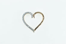 Load image into Gallery viewer, 10K Diamond Inset Curvy Heart Love Symbol Pendant Yellow Gold