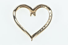 Load image into Gallery viewer, 10K Diamond Inset Curvy Heart Love Symbol Pendant Yellow Gold