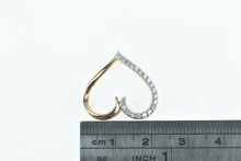Load image into Gallery viewer, 10K Diamond Inset Curvy Heart Love Symbol Pendant Yellow Gold