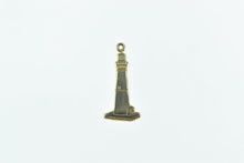 Load image into Gallery viewer, 10K Light House Coastal Beach Architecture Charm/Pendant Yellow Gold