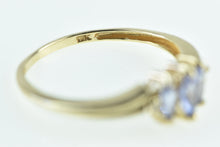 Load image into Gallery viewer, 10K Three Stone Marquise Tanzanite Diamond Ring Yellow Gold