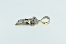Load image into Gallery viewer, 10K Diamond Jesus Christ Crown of Thorns Pendant Yellow Gold
