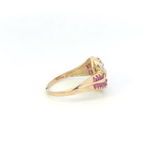 Load image into Gallery viewer, 10K Baguette Ruby Diamond Curvy Freeform Ring Yellow Gold
