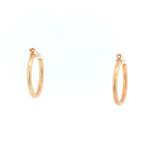 Load image into Gallery viewer, 10K 19.4mm Vintage Round Classic Hoop Earrings Yellow Gold