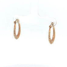 Load image into Gallery viewer, 10K 19.8mm Puffy Twist Vintage Oval Hoop Earrings Yellow Gold