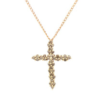 Load image into Gallery viewer, 10K 0.75 Ctw Diamond Cluster Vintage Cross Pendant Yellow Gold
