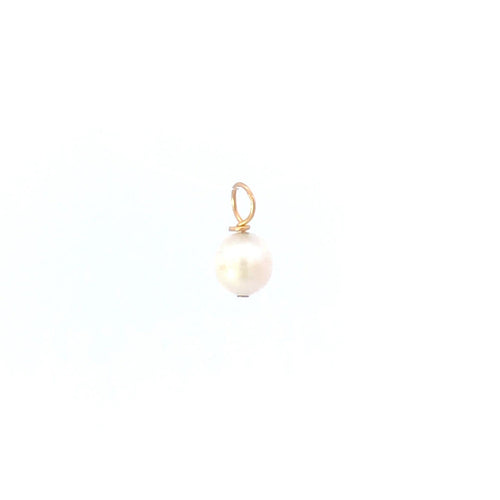 14K 6.2mm Vintage Classic Pearl Simple Charm/Pendant Yellow Gold